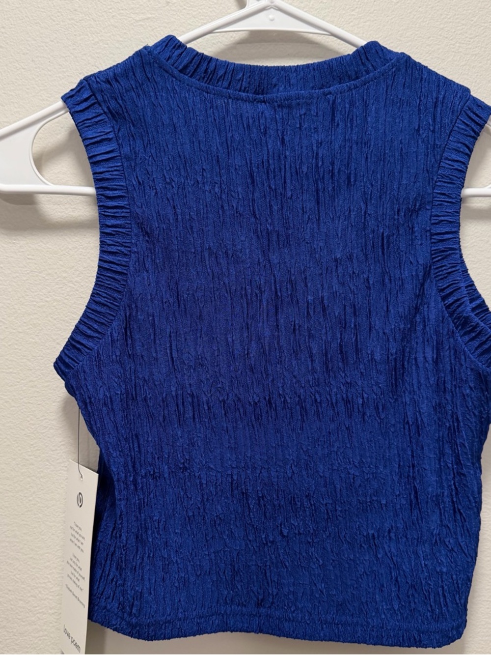 NWT Love Poem Small Blue Ink Colored Crinkle 2-Piece Top & Bottom Set Cropped - Picture 4 of 13